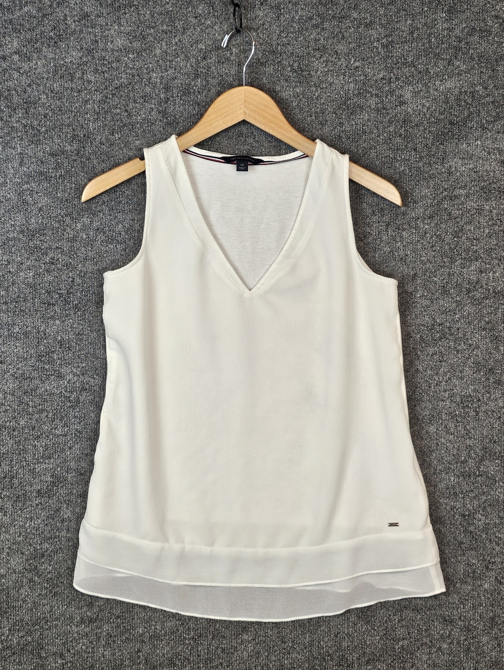 Tommy Hilfiger (White) Sleeveless Layered Tank Top - Chic & Airy!
